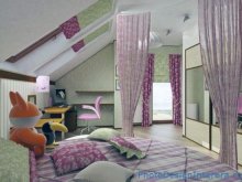 Дизайн детской комнаты на чердаке фото