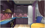 Для кухонного гарнитура мы выбрали глубокий фиолетовый цвет,но чтобы он не